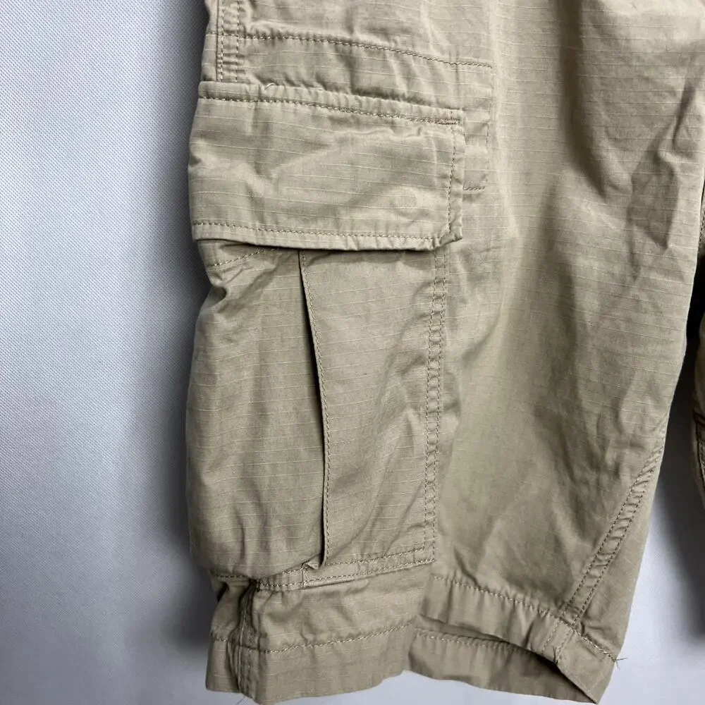 Levi's Strauss Cargo Khaki Tan Shorts Size 36 Men's Rip Stop Longer inseam Y2K - Picture 2 of 11